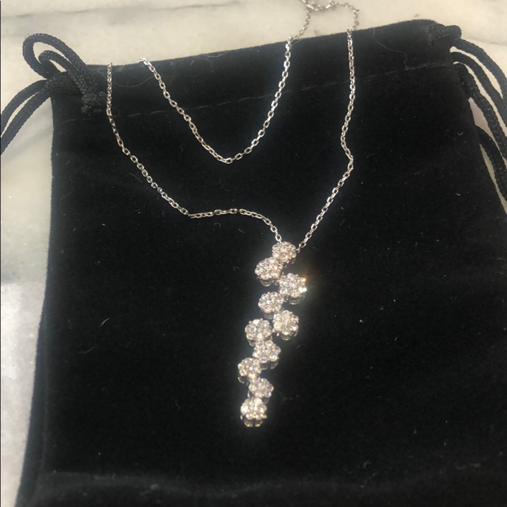 Stunning Cubic Zirconia “Flower Vine” Necklace,NWT-Boutique